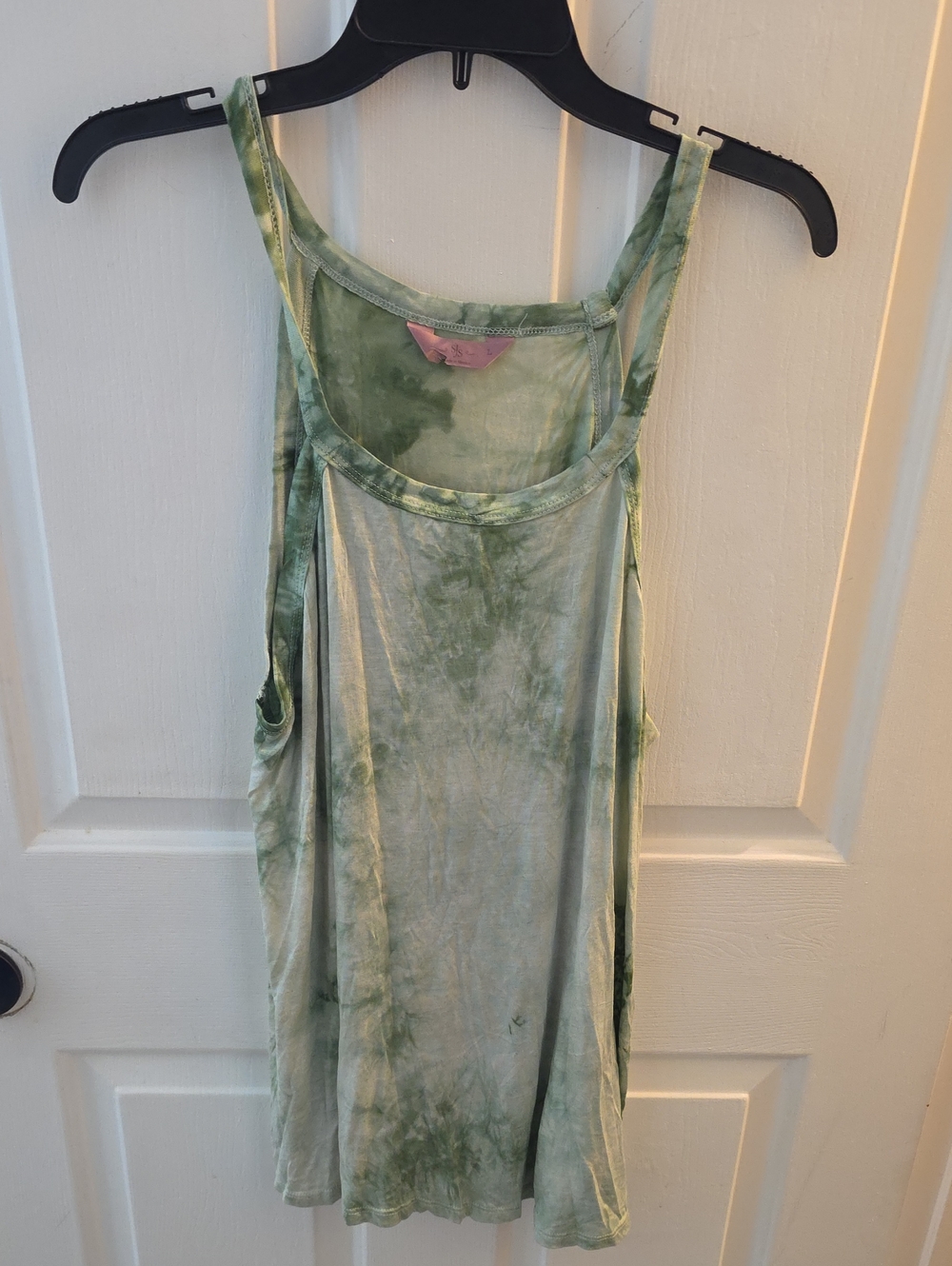 SJS Light Green Tie-Dye Racerback Tank Top